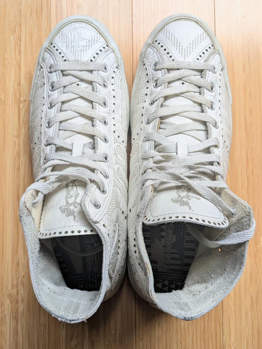 Rare Vintage CONVERSE Renaissance Ballroom White Leather Laser Men's Size 10 - Picture 3 of 8
